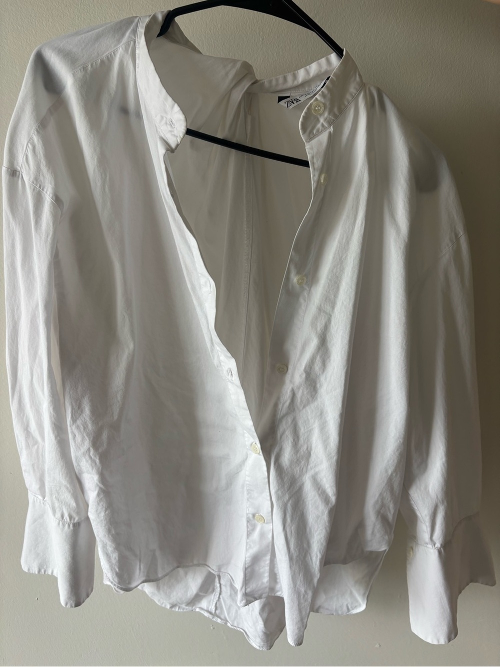 THREE ZARA White Button-Down Shirt